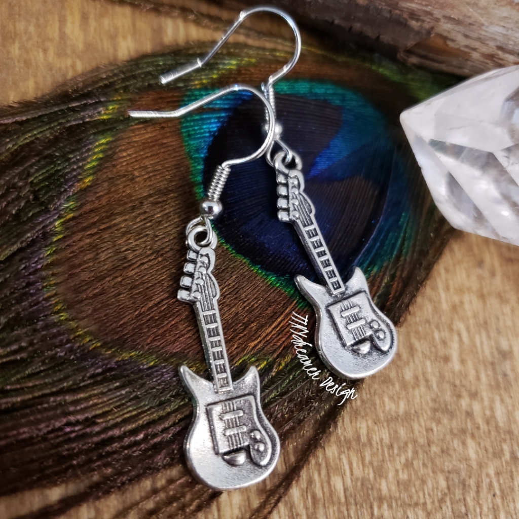 Guitar Earrings Acoustic~Electric~Instrument~Music Lover Jewelry Gift Idea Rock